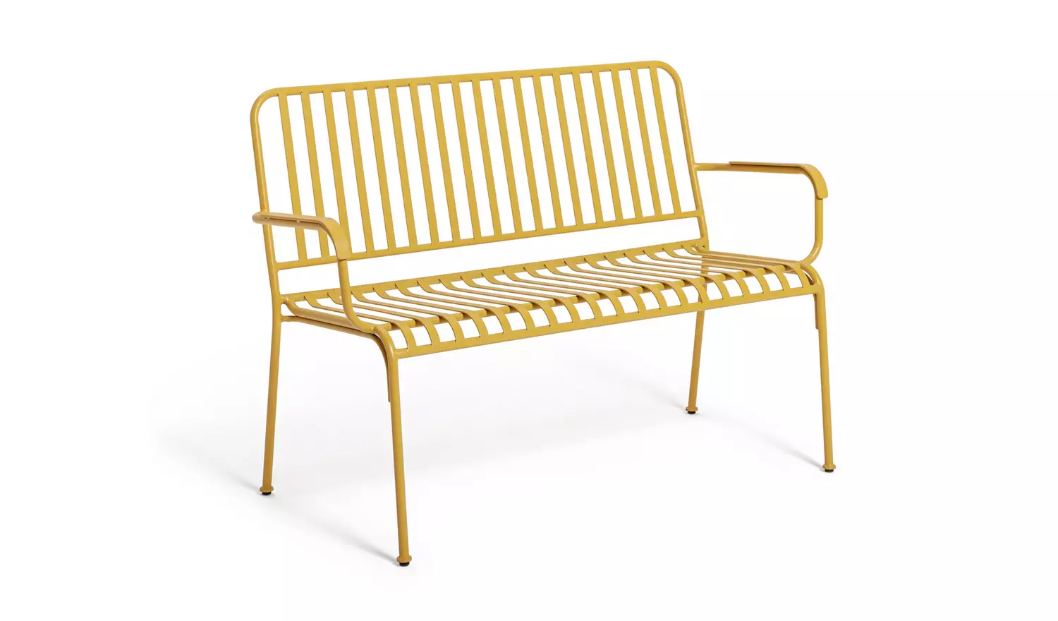 Habitat Indu 2 Seater Metal Garden Bench - Yellow