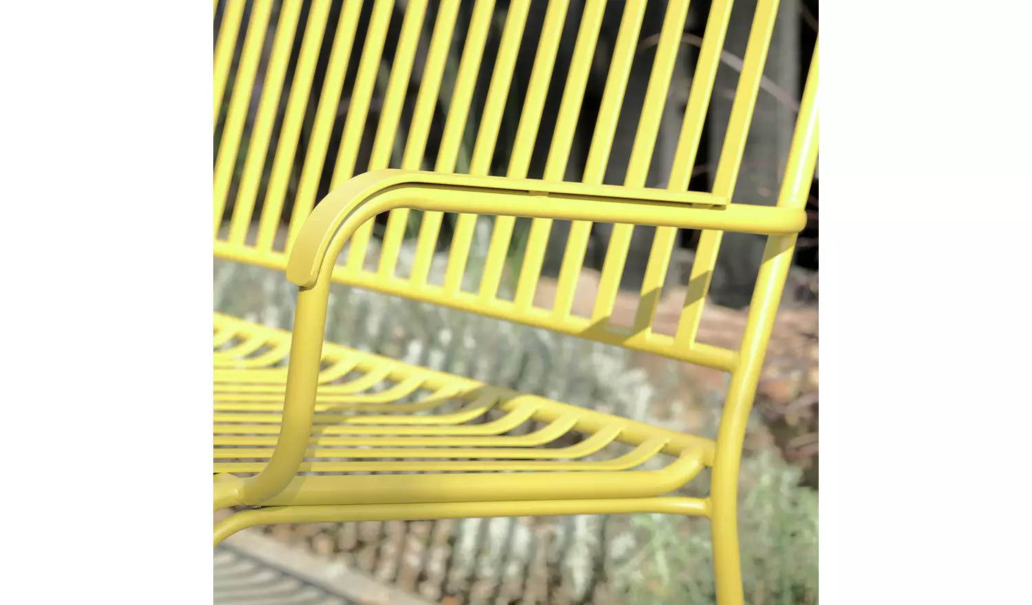 Habitat Indu 2 Seater Metal Garden Bench - Yellow