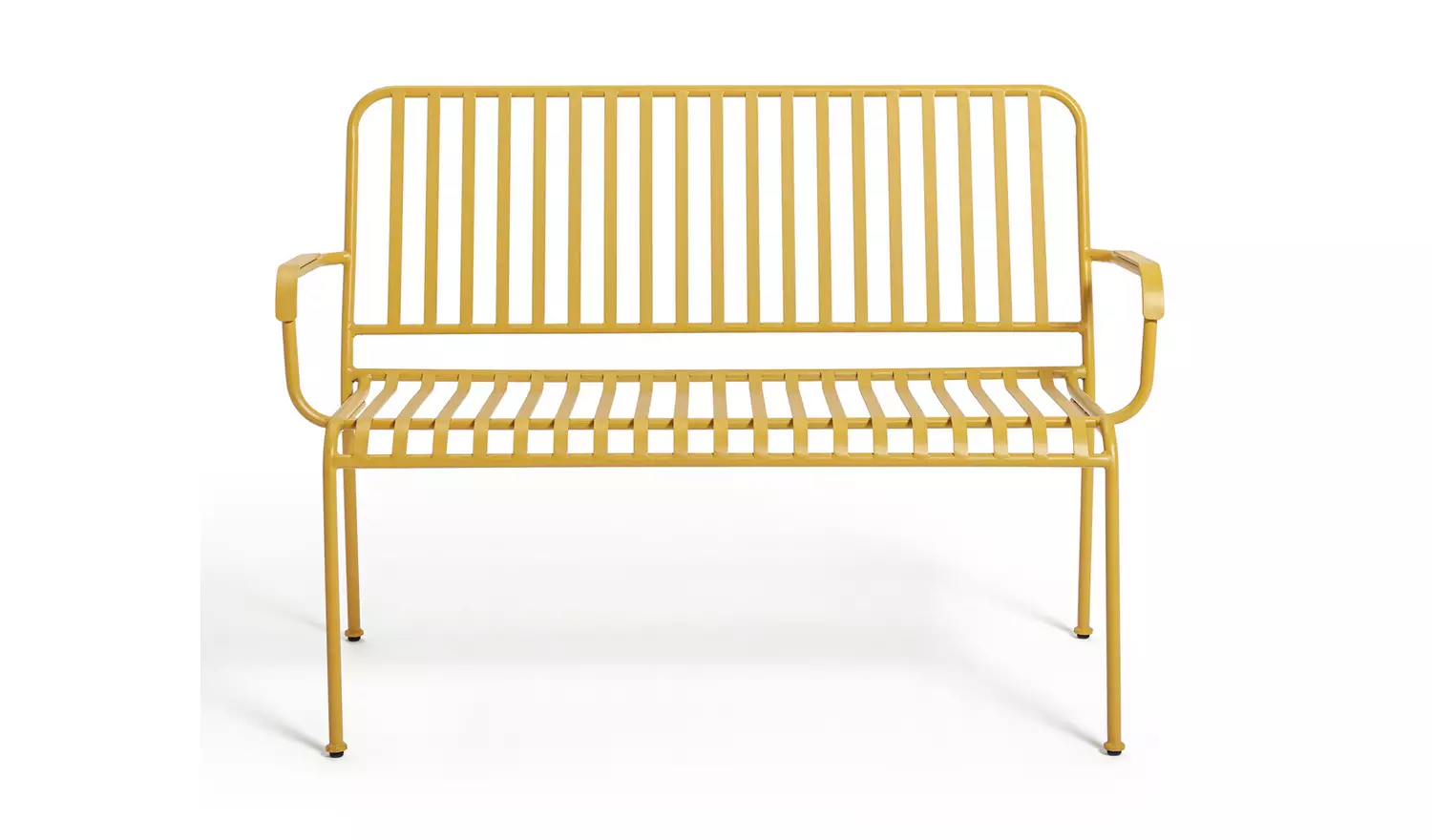 Habitat Indu 2 Seater Metal Garden Bench - Yellow