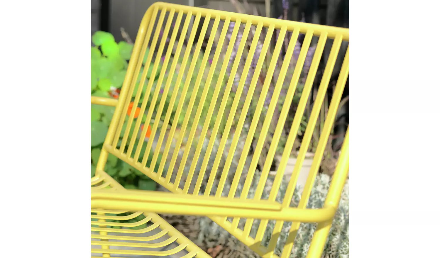 Habitat Indu 2 Seater Metal Garden Bench - Yellow