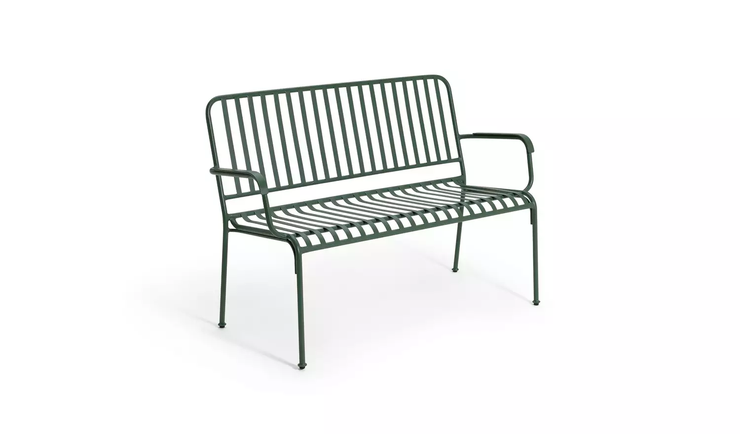 Habitat Indu 2 Seater Metal Garden Bench - Green