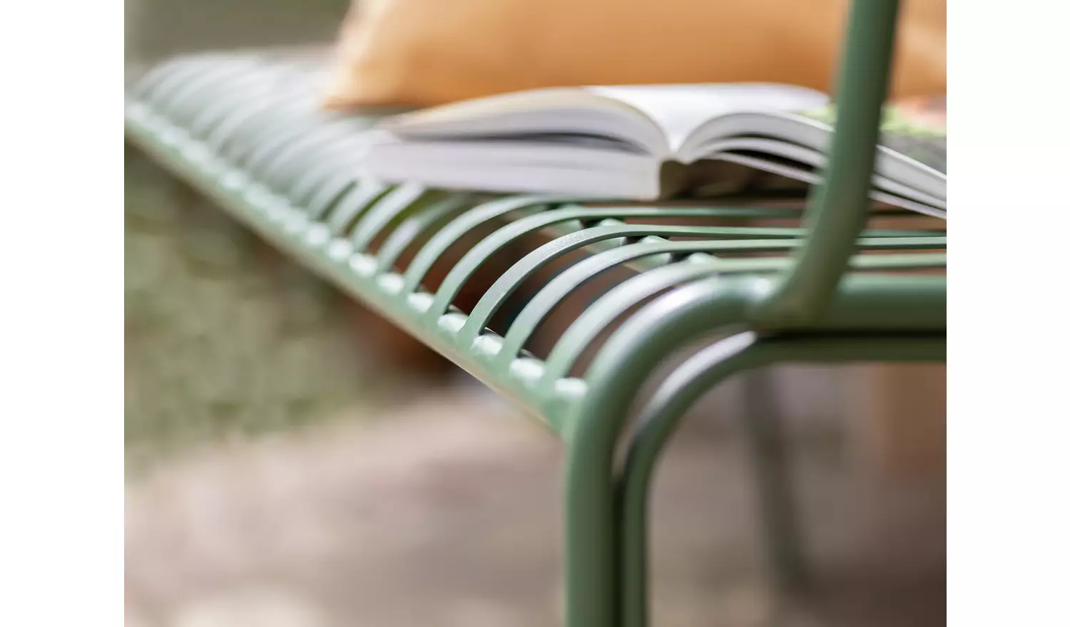 Habitat Indu 2 Seater Metal Garden Bench - Green