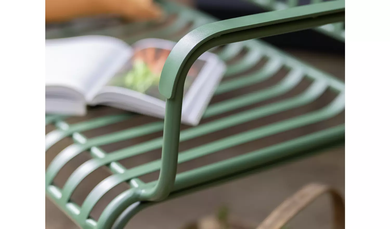 Habitat Indu 2 Seater Metal Garden Bench - Green