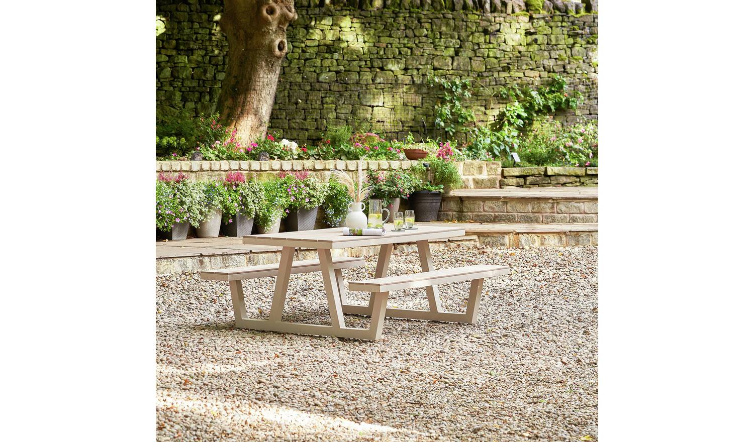 Pacific Aruba 6 Seater Metal Garden Bench - Grey