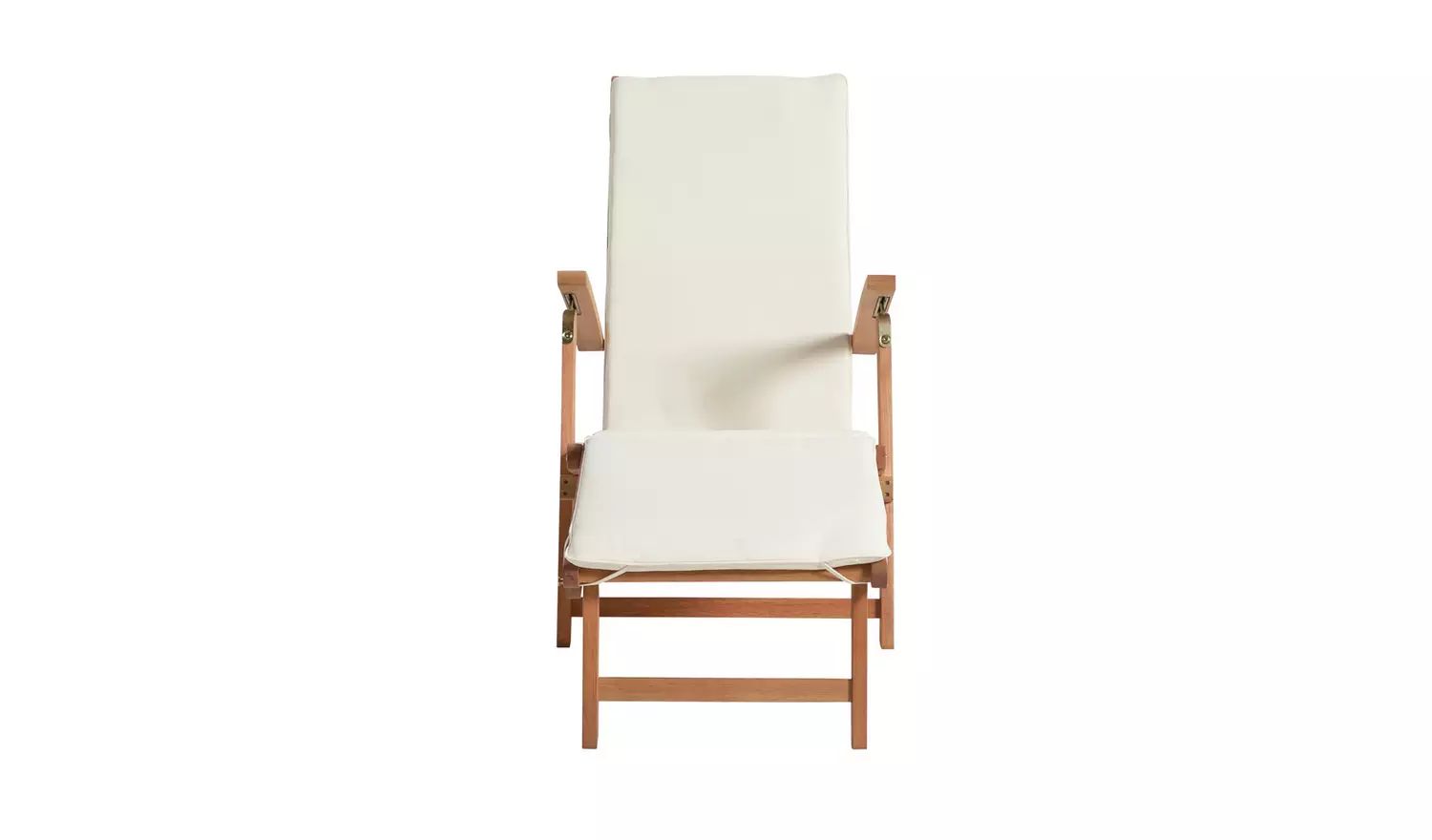 Argos Home Folding Wooden Sun Lounger - Cream