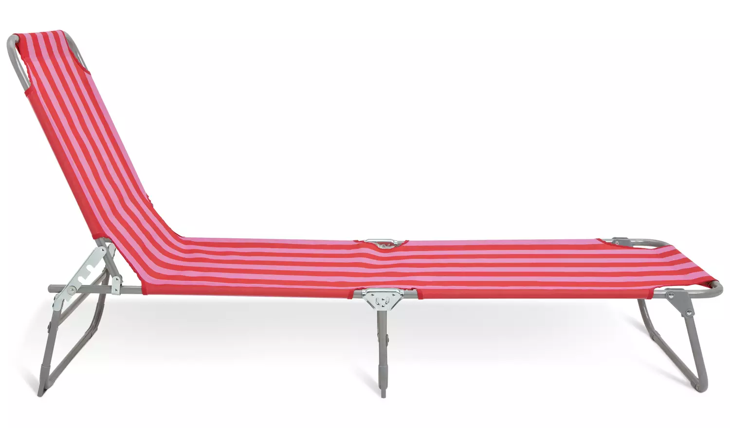 Habitat Folding Metal Sun Lounger- Pink & Red