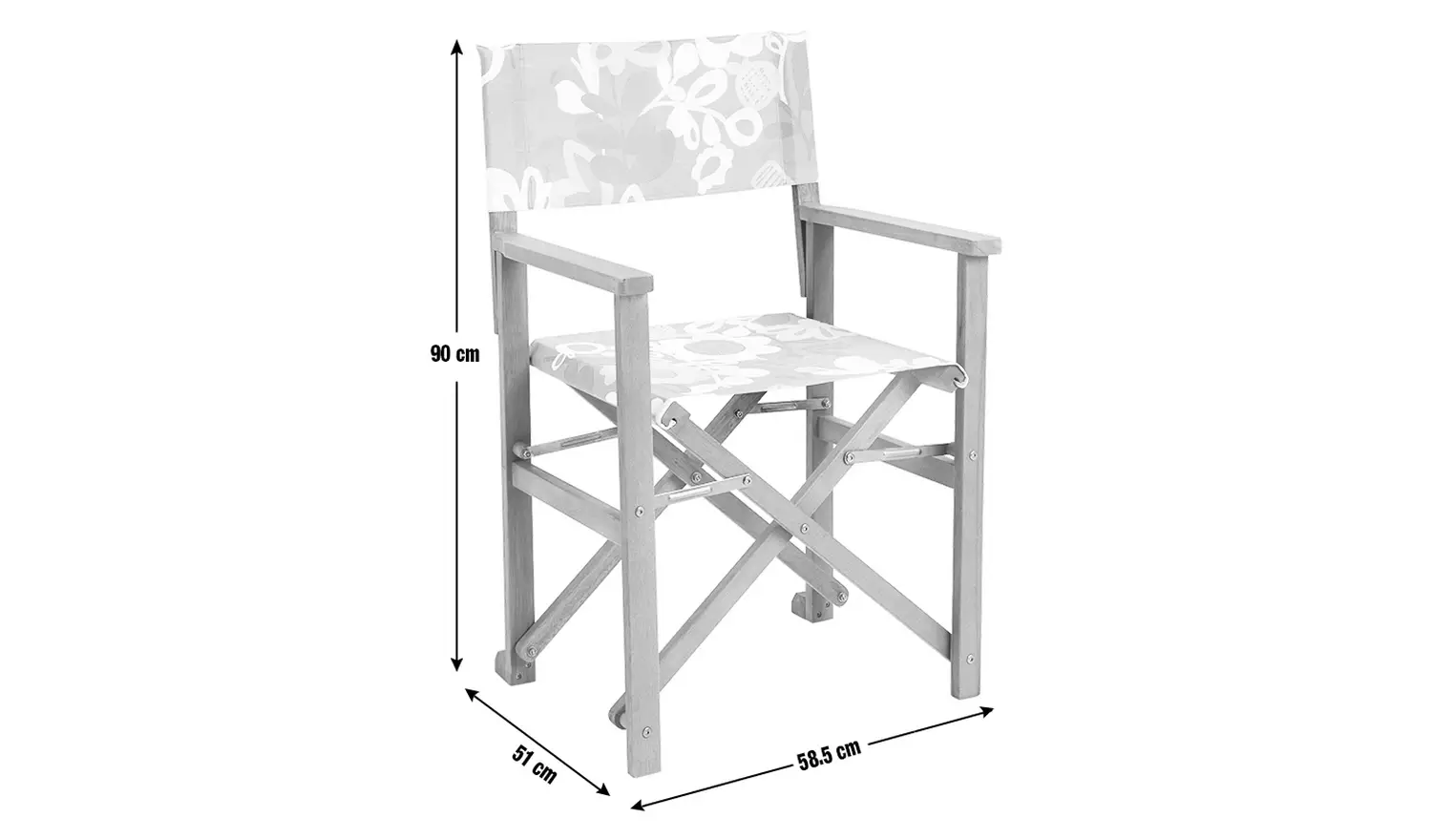Habitat x Scion Folding Wooden Garden Director Chair-Kukkia