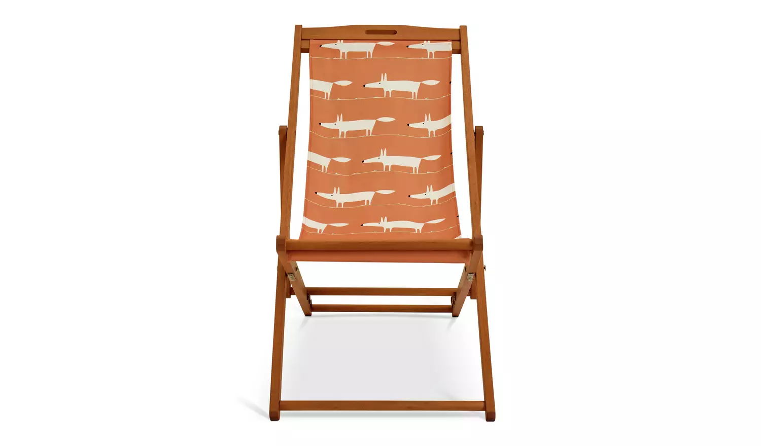 Habitat x Scion Folding Wooden Garden Deck Chair - Mr Fox