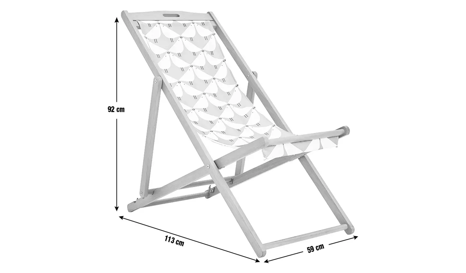 Habitat x Scion Folding Wooden Garden Deck Chair - Lintu