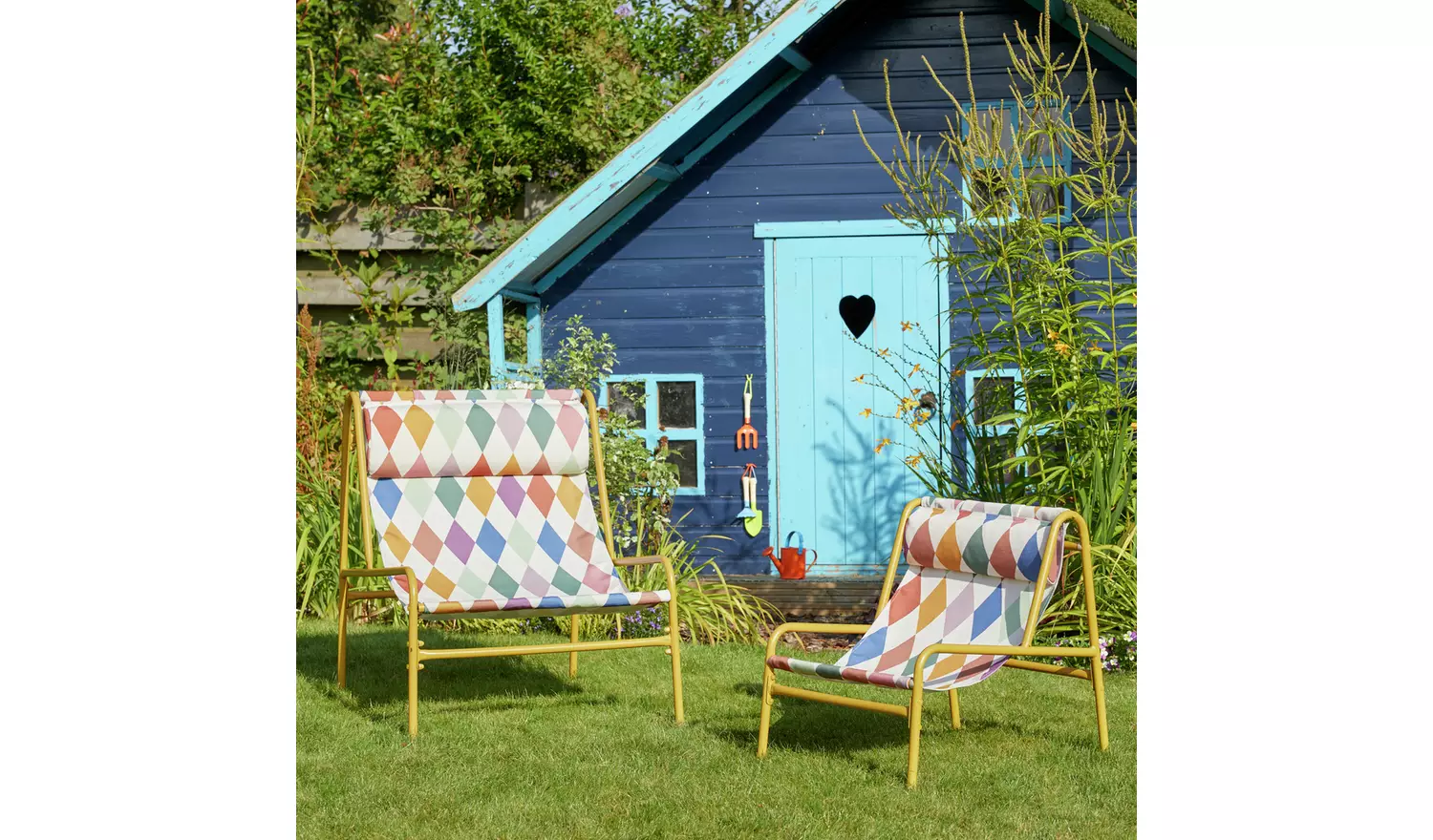 Habitat Teka Metal Kids Garden Chair - Harlequin