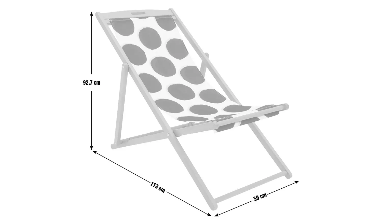 Habitat Folding Wooden Garden Deck Chair - Black & White