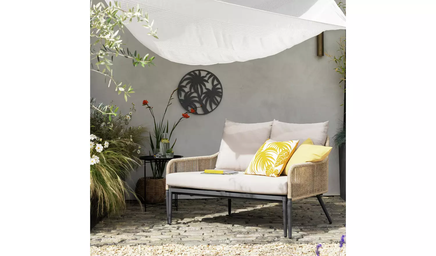 Habitat Malta Rattan Effect Garden Day Bed- Natural