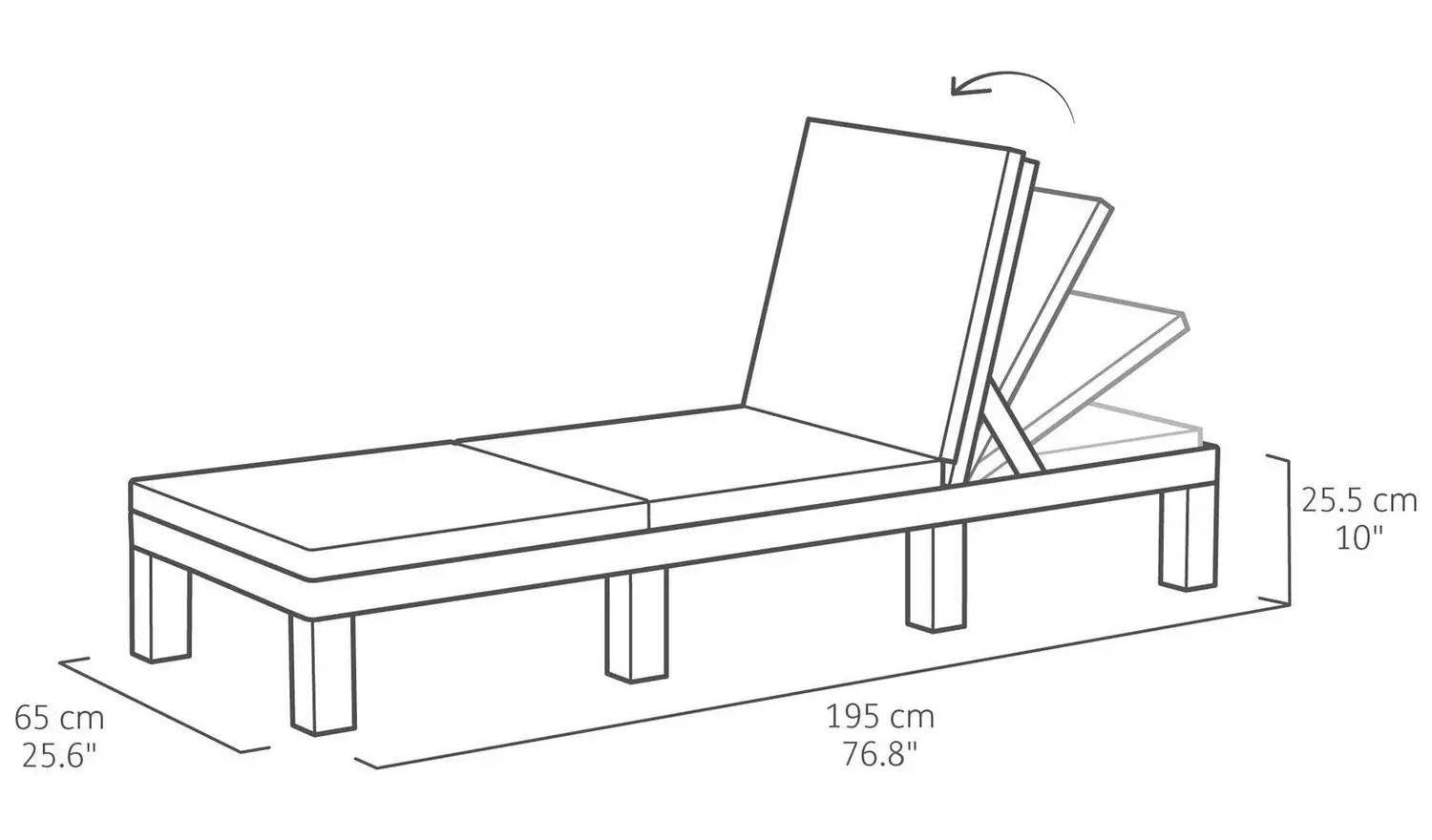 Keter Daytona Rattan Effect Sun Lounger - Graphite