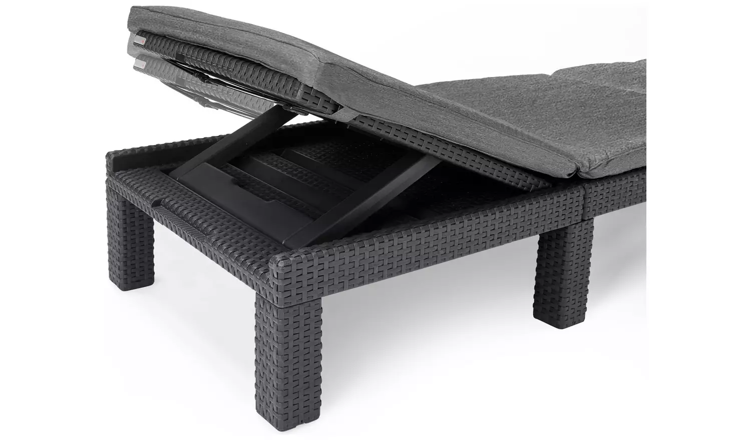 Keter Daytona Rattan Effect Sun Lounger - Graphite