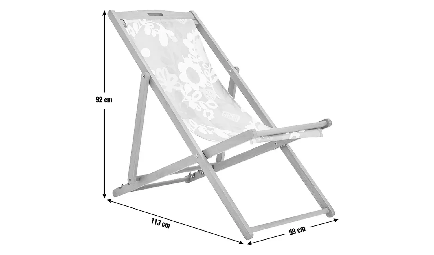 Habitat x Scion Folding Wooden Garden Deck Chair - Kukkia