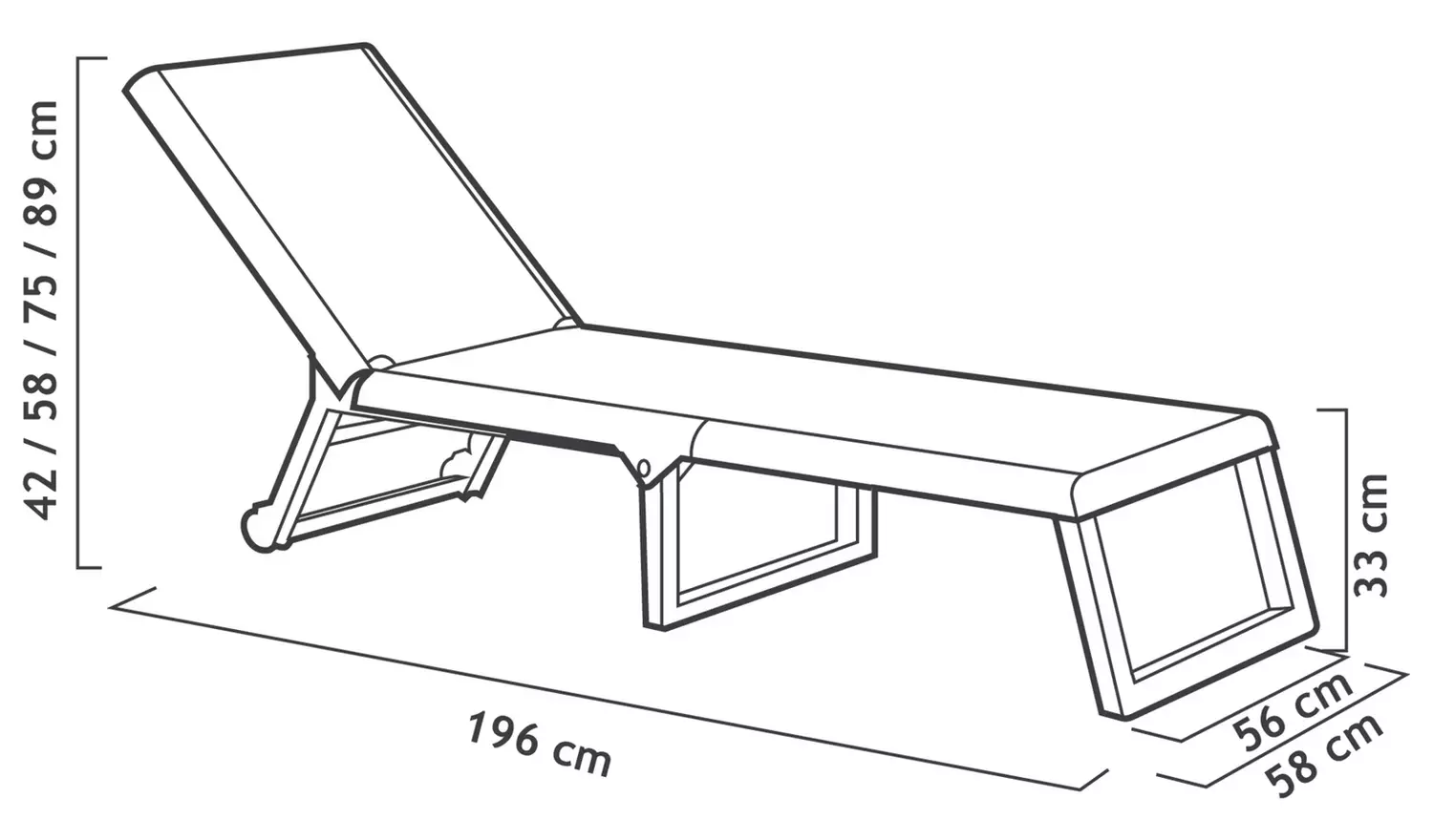 Shaf Folding Rattan Effect Sun Lounger - Dark Grey