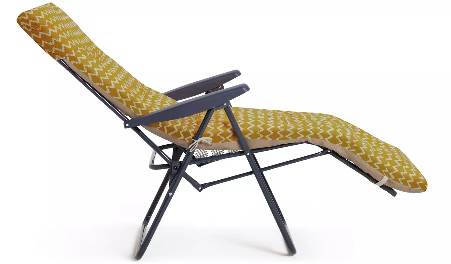 Argos Home Folding Metal Sun Lounger - Yellow