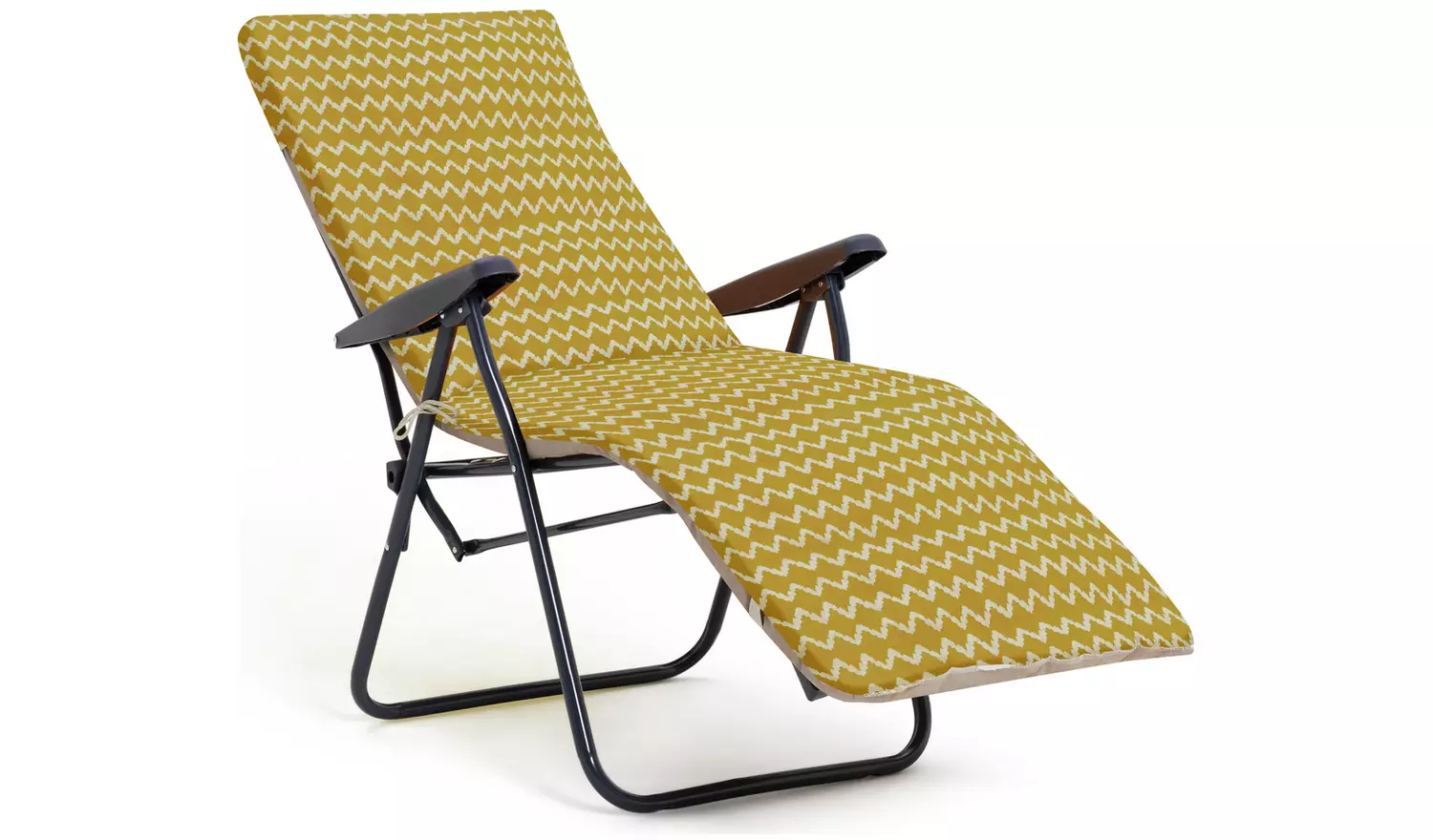 Argos Home Folding Metal Sun Lounger - Yellow