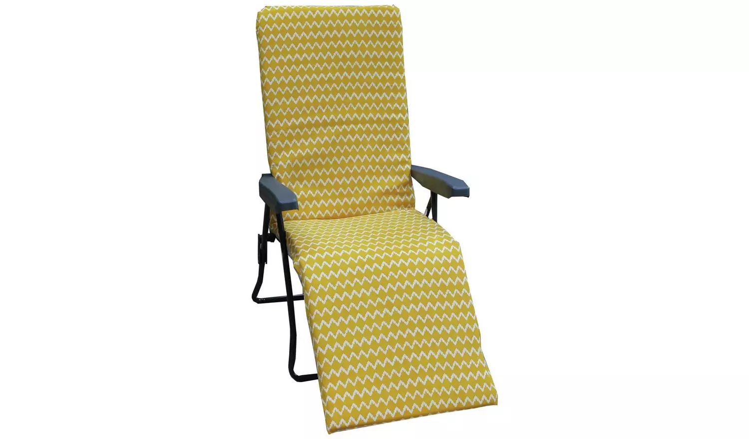 Argos Home Folding Metal Sun Lounger - Yellow