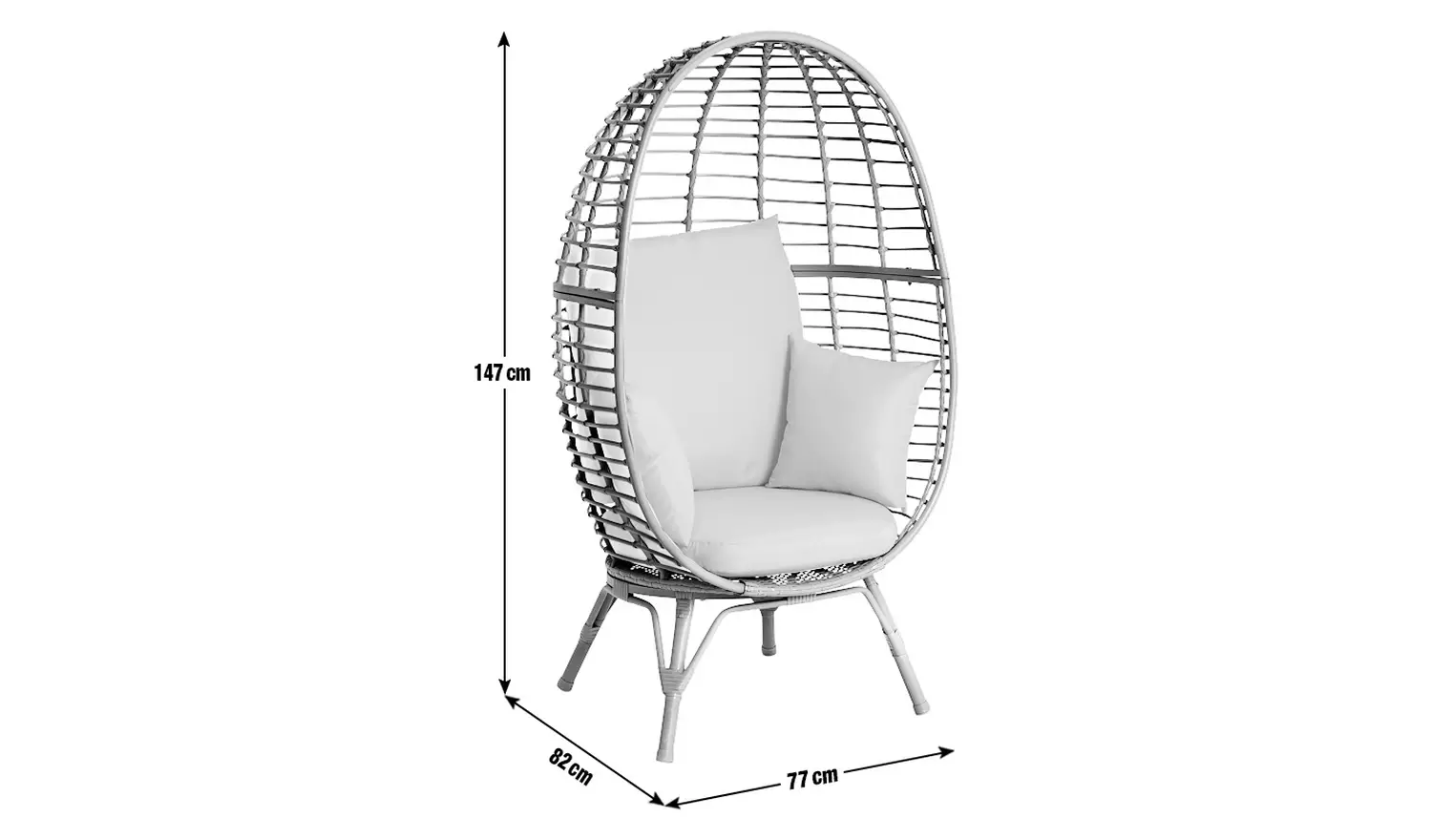 Habitat Kora Rattan Effect Garden Egg Chair - Black