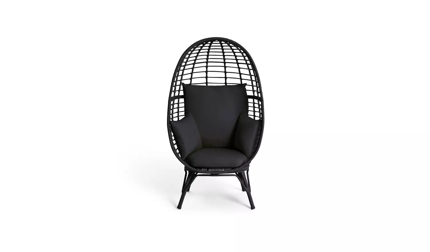 Habitat Kora Rattan Effect Garden Egg Chair - Black