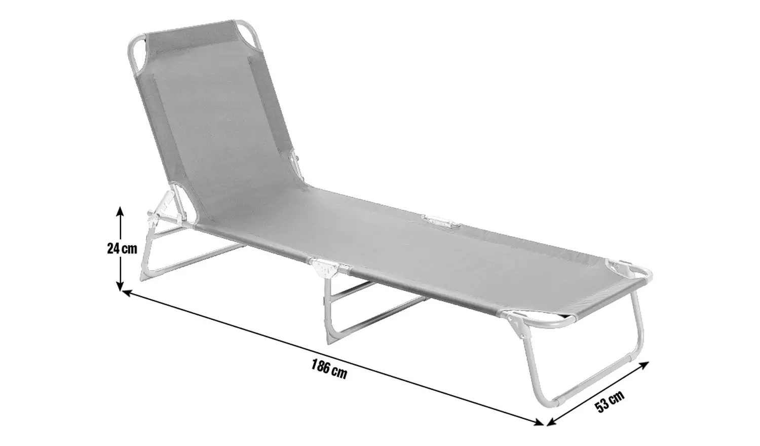 Habitat Folding Metal Sun Lounger - Charcoal