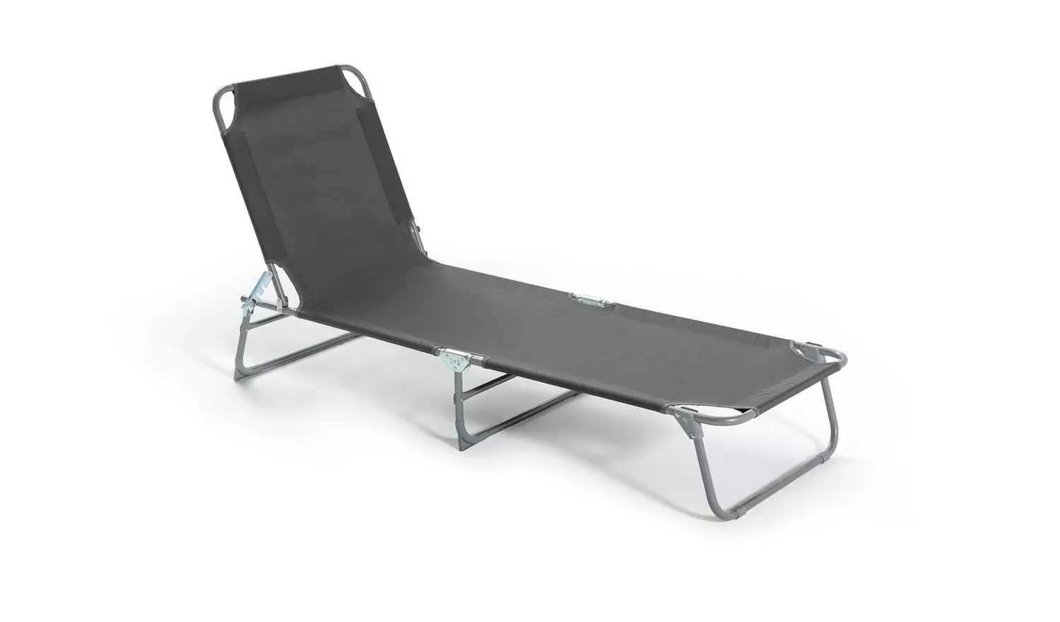 Habitat Folding Metal Sun Lounger - Charcoal