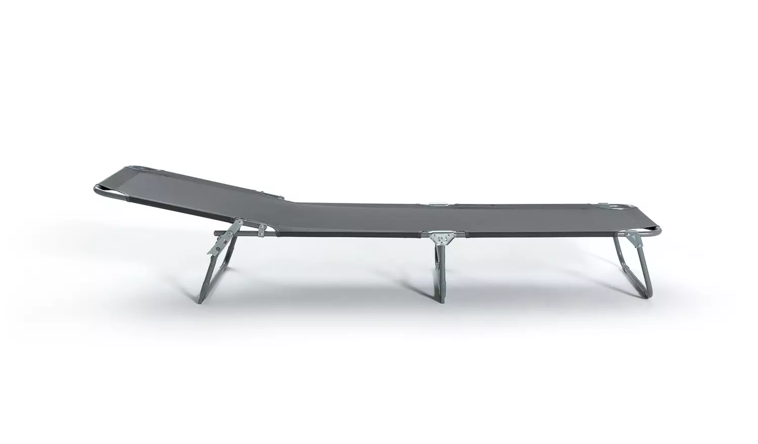 Habitat Folding Metal Sun Lounger - Charcoal