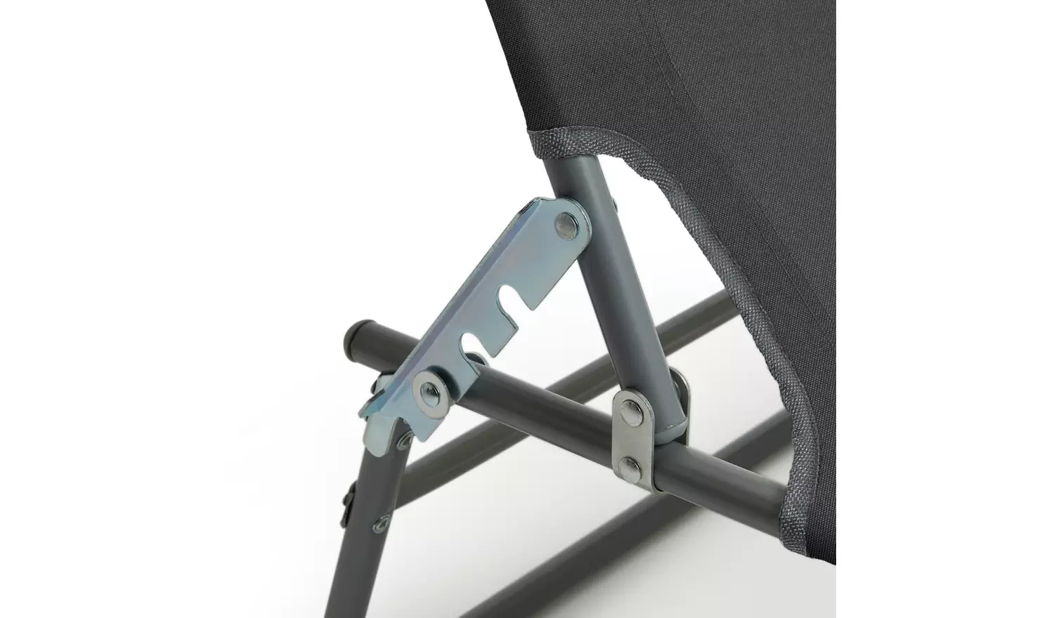 Habitat Folding Metal Sun Lounger - Charcoal