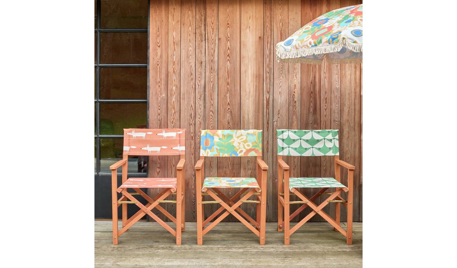 Habitat x Scion Folding Wooden Garden Director Chair-Kukkia