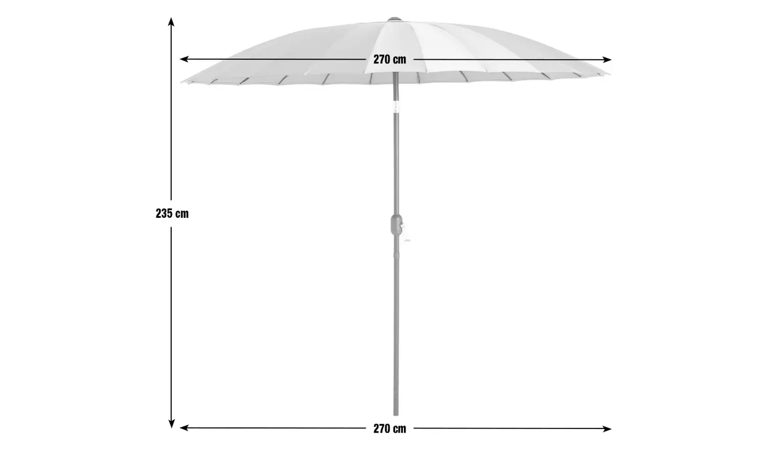 Habitat Shanghai 2.7m Garden Parasol - Grey