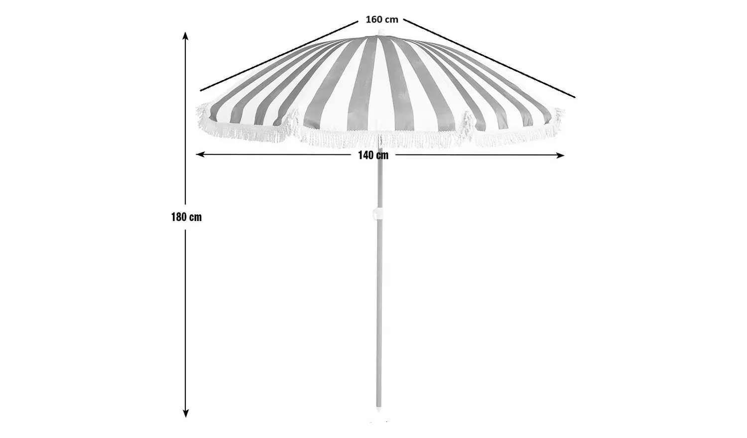 Habitat Sunbeam 1.6m Garden Parasol - Green & White