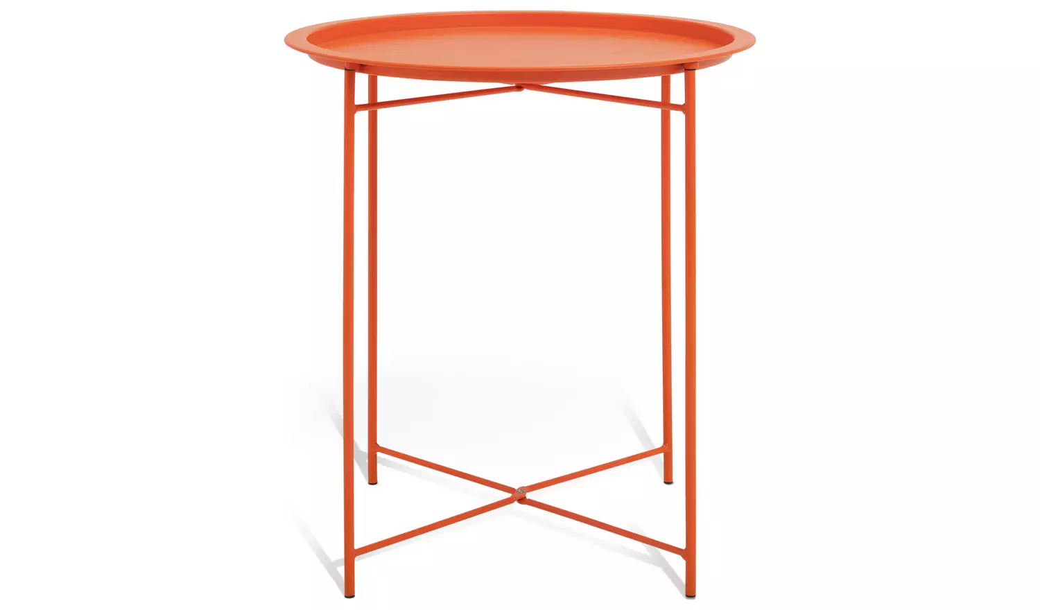Habitat Pula Folding Metal Garden Side Table - Orange
