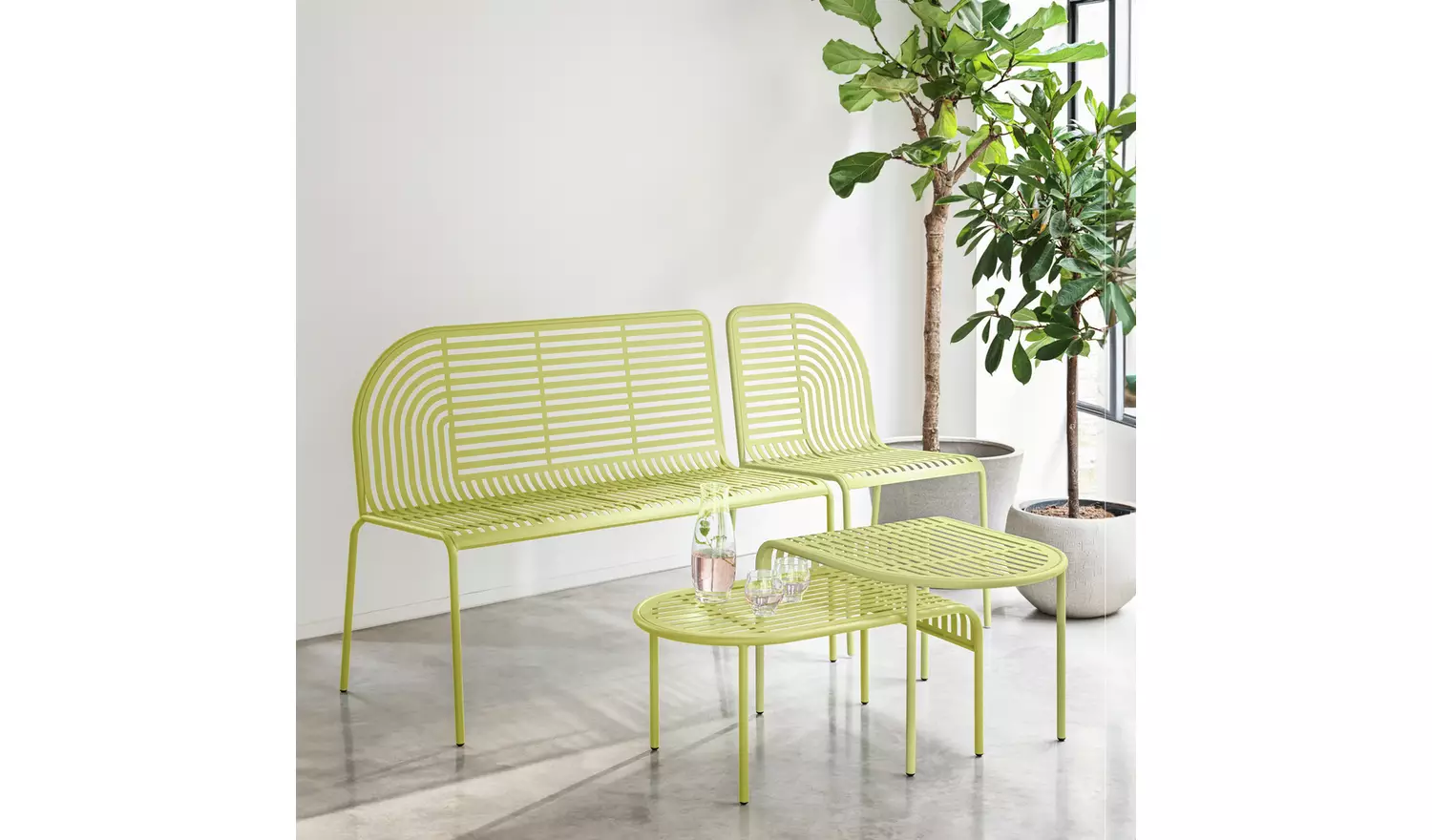 Habitat 60 Lucinda Metal Nesting Garden Tables - Yellow