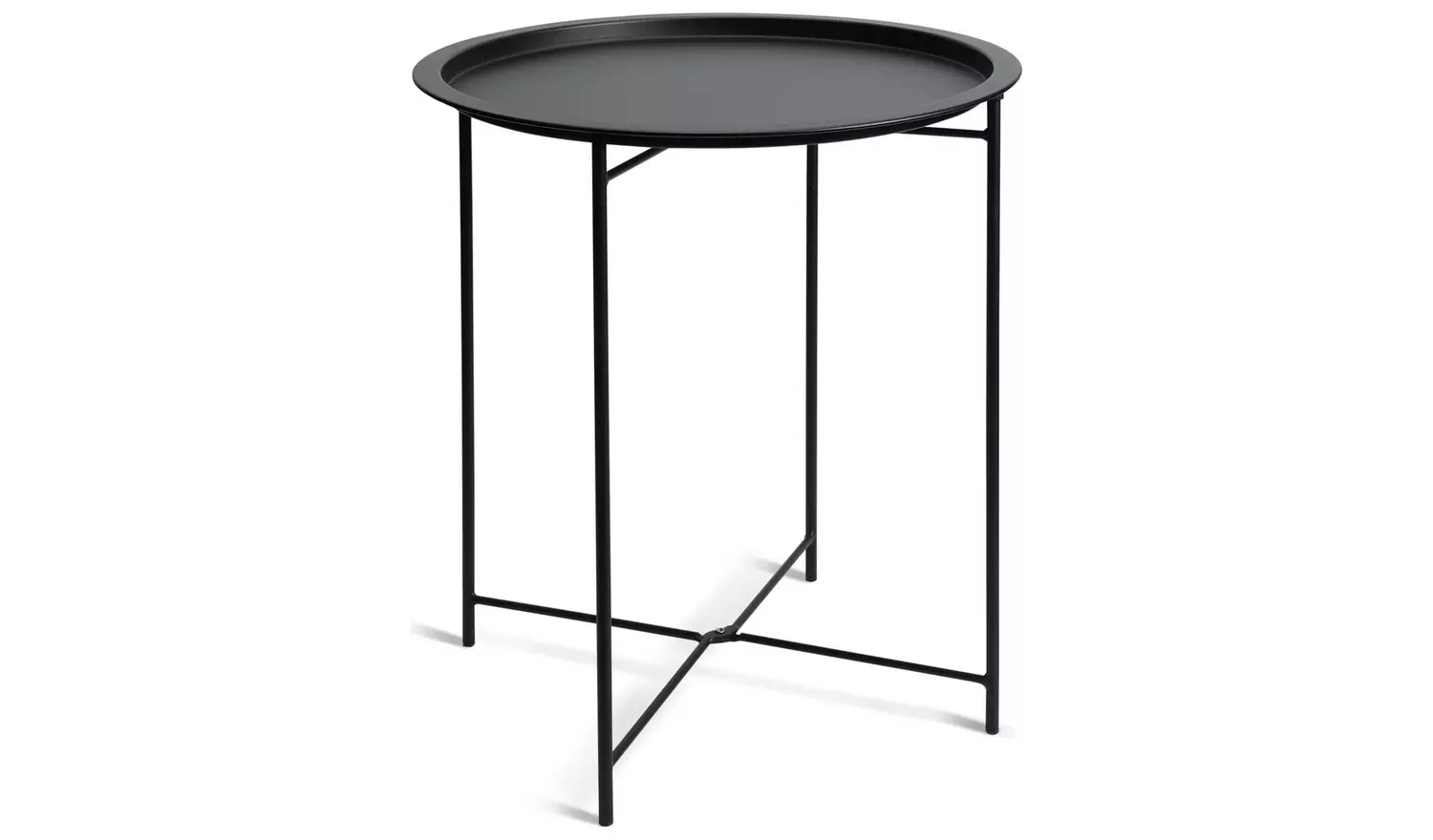 Habitat Pula Folding Metal Garden Side Table - Black