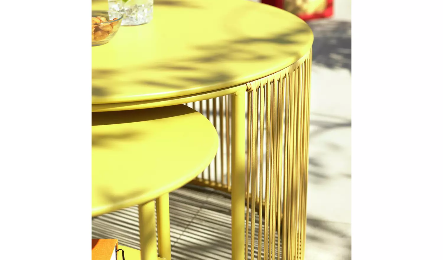 Habitat Ipanema Metal Garden Coffee Table - Yellow