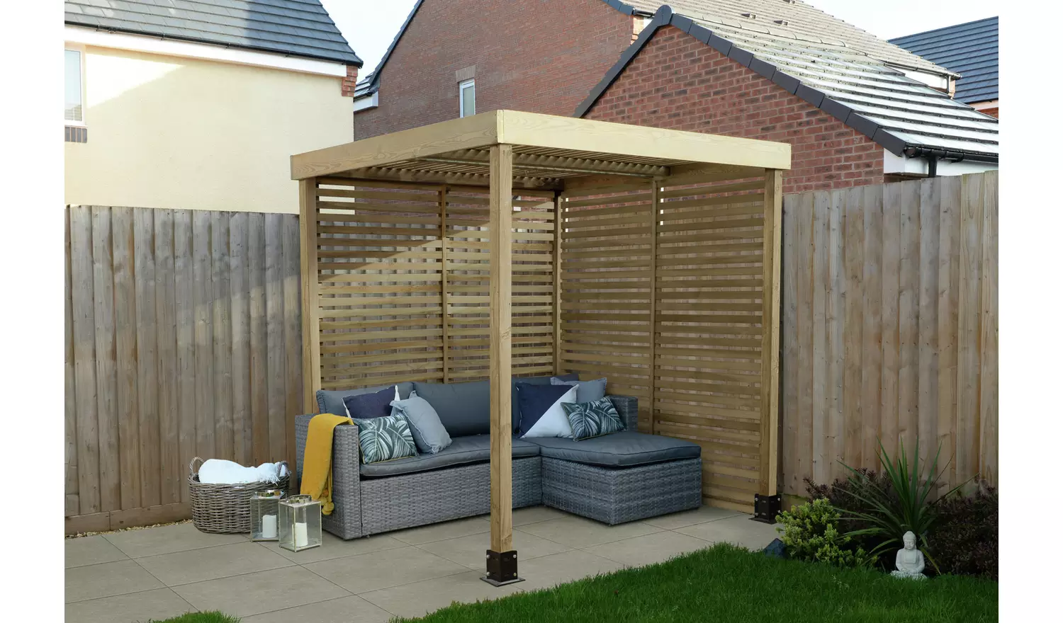 Forest Garden Modular Pergola with 2 Side Panels