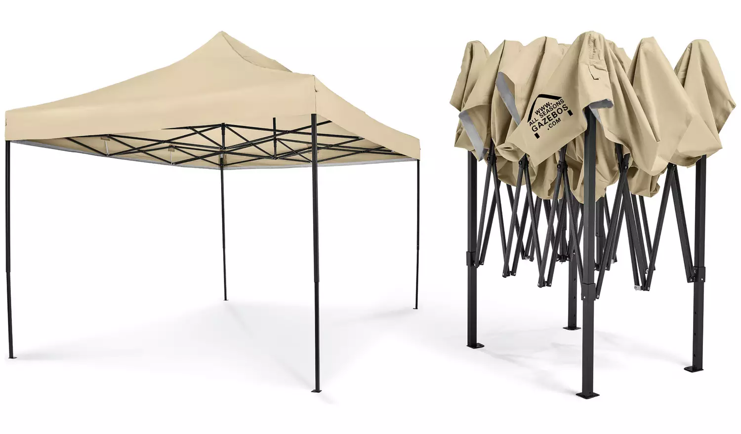 All Seasons 3m x 4.5m Pop Up Garden Gazebo - Beige