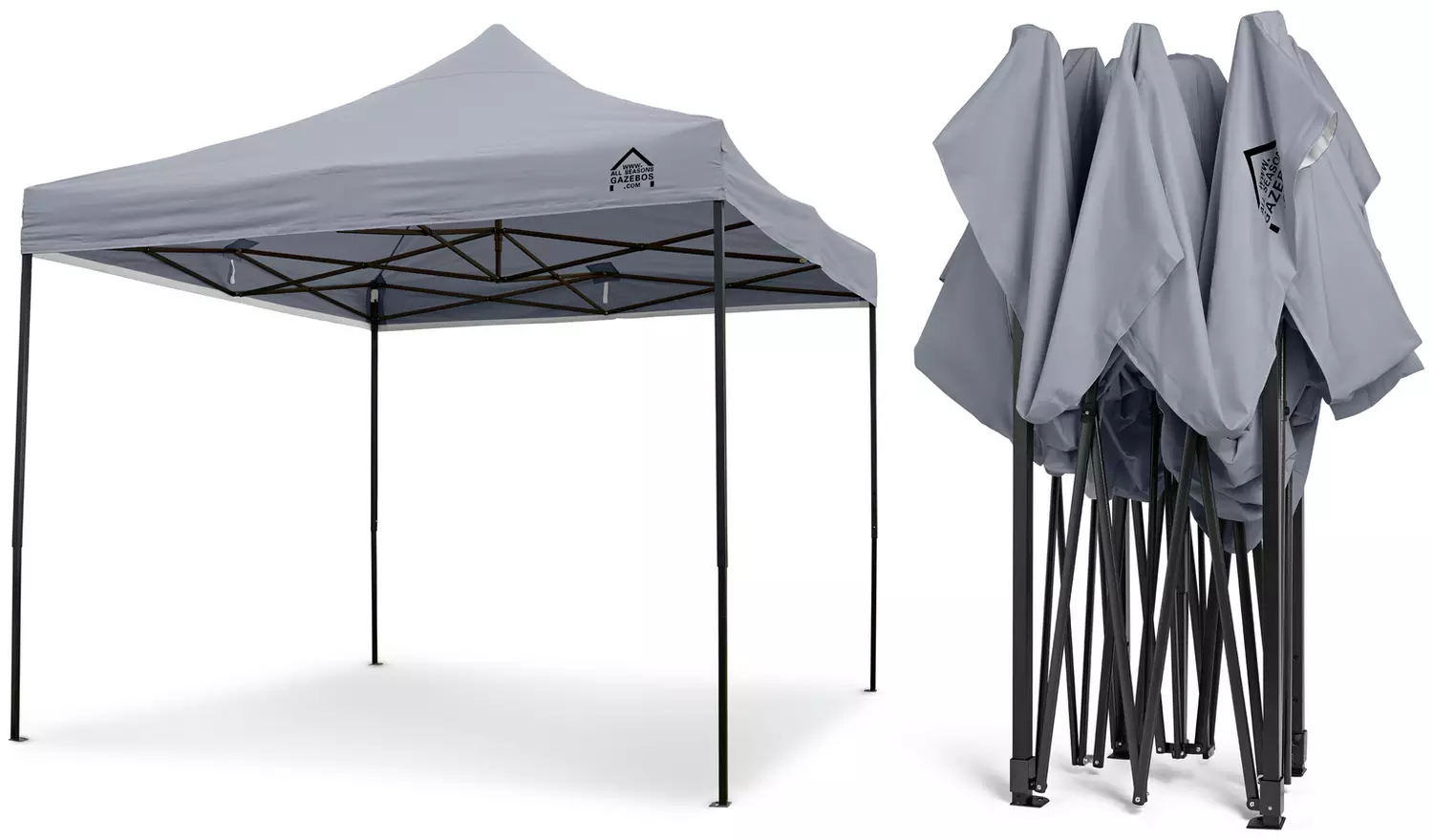 All Seasons 3m x 3m Pop Up Garden Gazebo - Metallic Grey