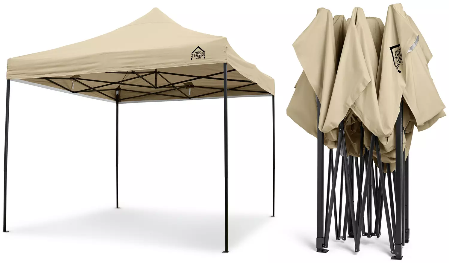 All Seasons 3m x 3m Pop Up Garden Gazebo - Beige