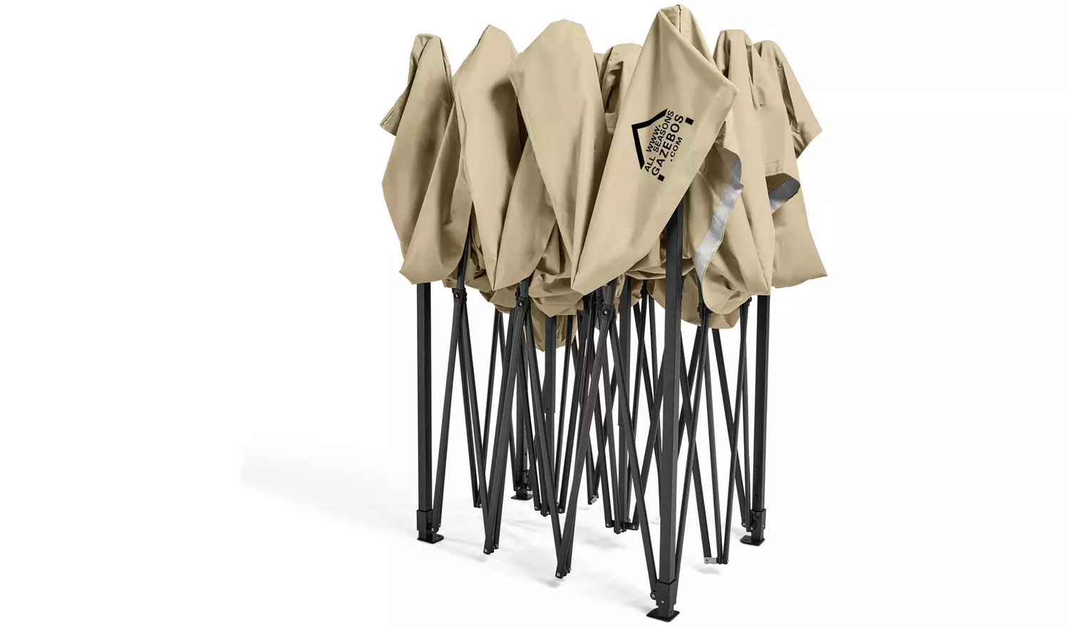 All Seasons 3m x 2m Pop Up Garden Gazebo & Side Panels-Beige