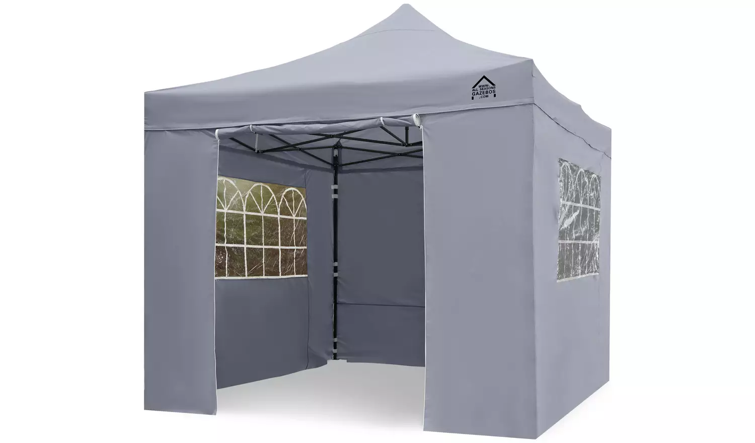 All Seasons 3m x 3m Pop Up Garden Gazebo & Side Panels- Grey