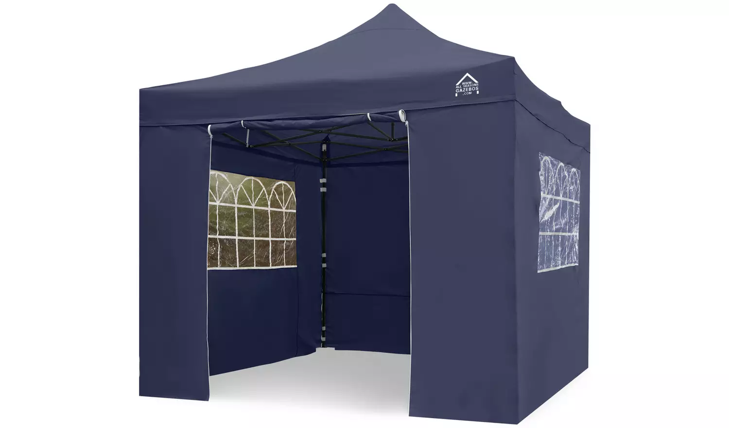 All Seasons 3m x 3m Pop Up Garden Gazebo & Side Panels -Navy