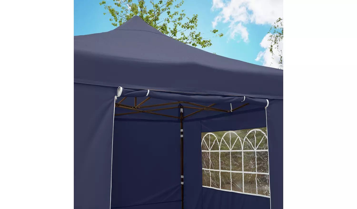 All Seasons 3m x 3m Pop Up Garden Gazebo & Side Panels -Navy