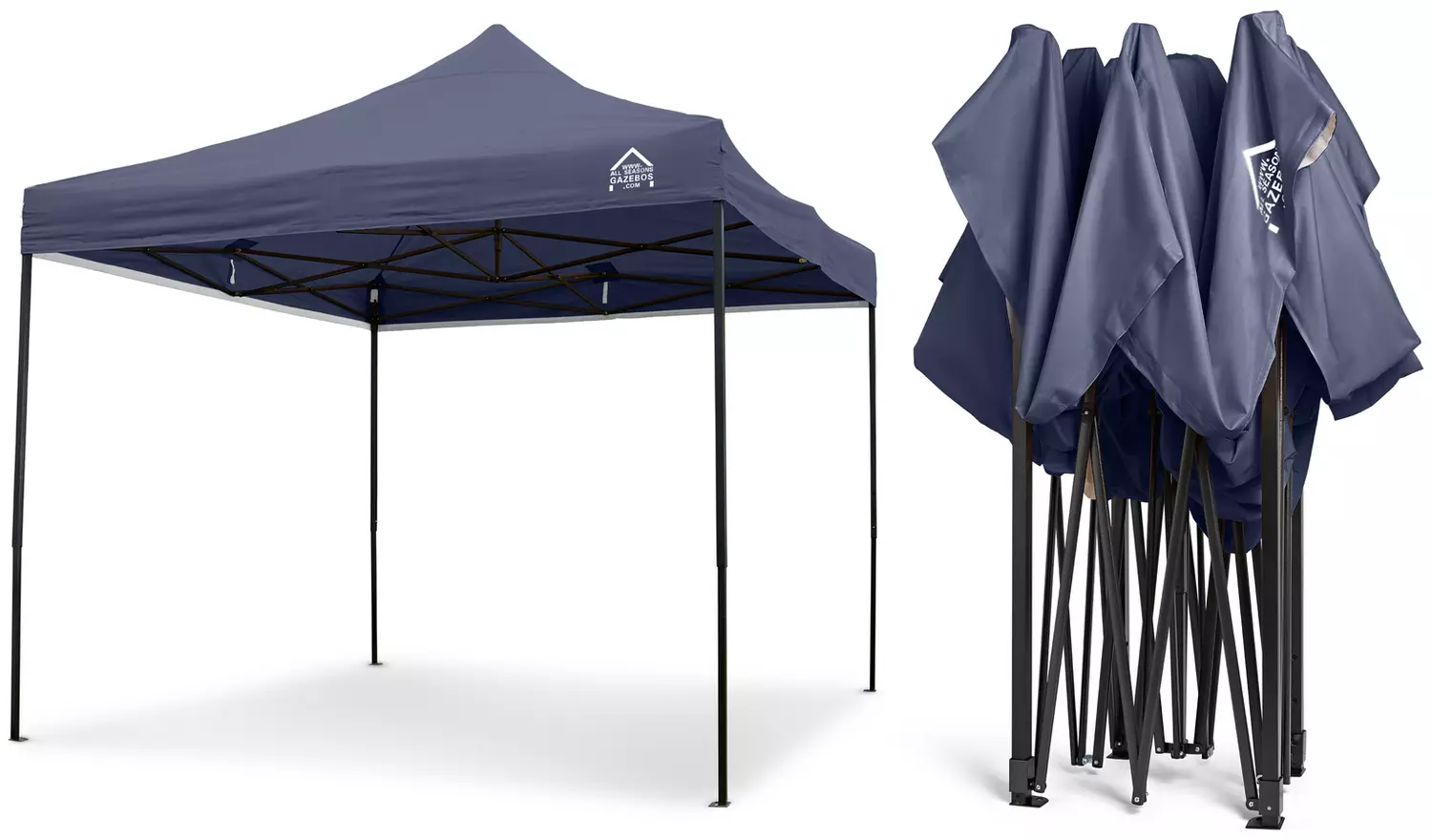 All Seasons 3m x 3m Pop Up Garden Gazebo & Side Panels -Navy