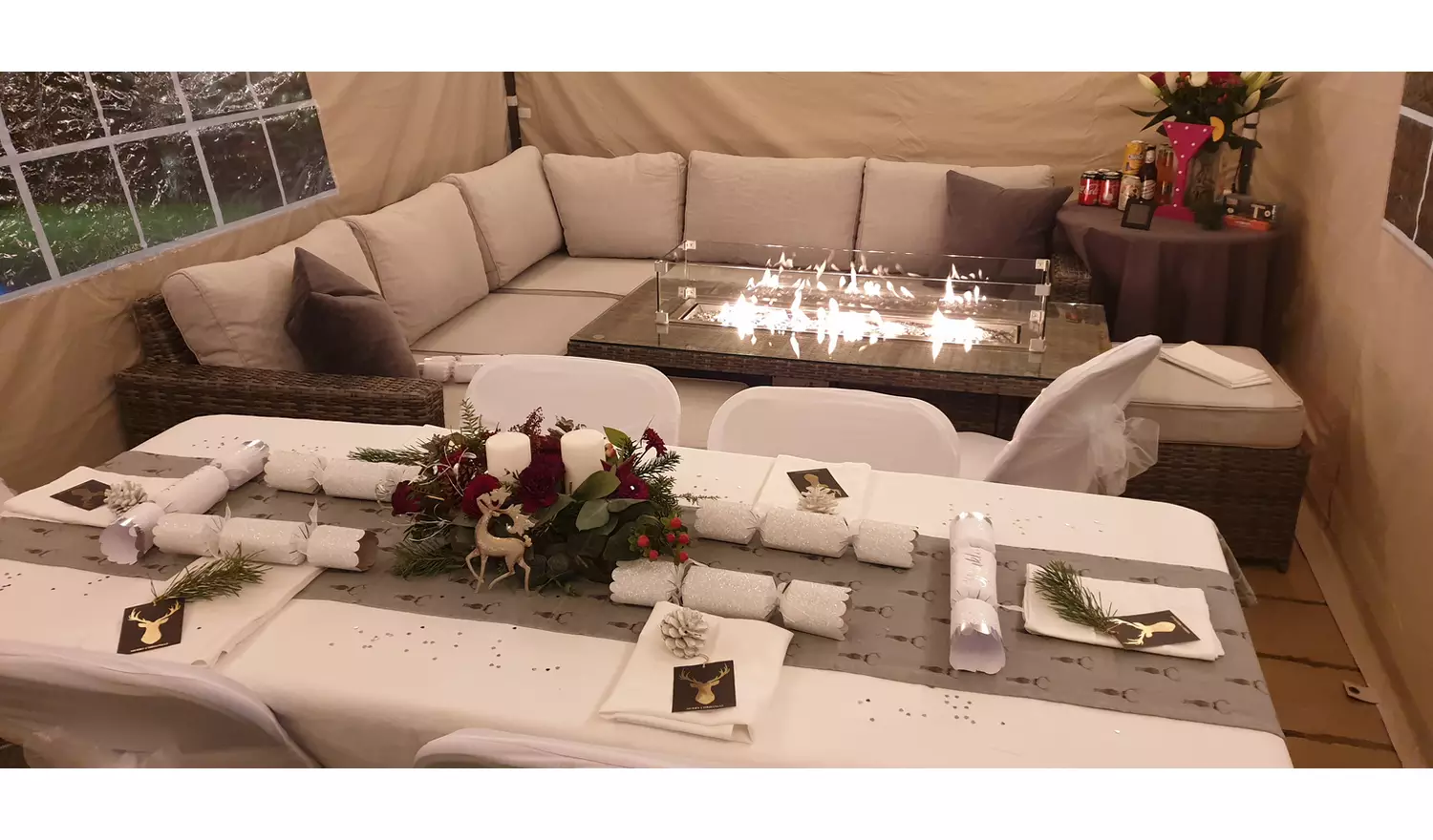 All Seasons 3m x 3m Pop Up Garden Gazebo & Side Panels-Beige