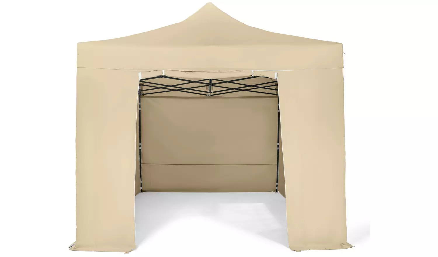 All Seasons 3mx4.5m Pop Up Garden Gazebo & Side Panels-Beige