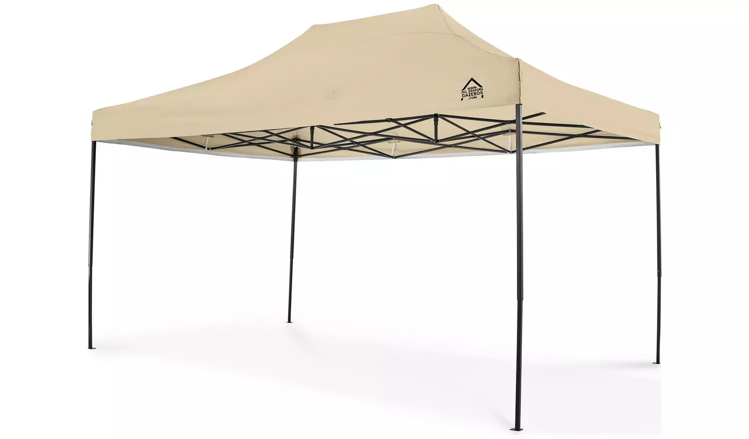 All Seasons 3mx4.5m Pop Up Garden Gazebo & Side Panels-Beige