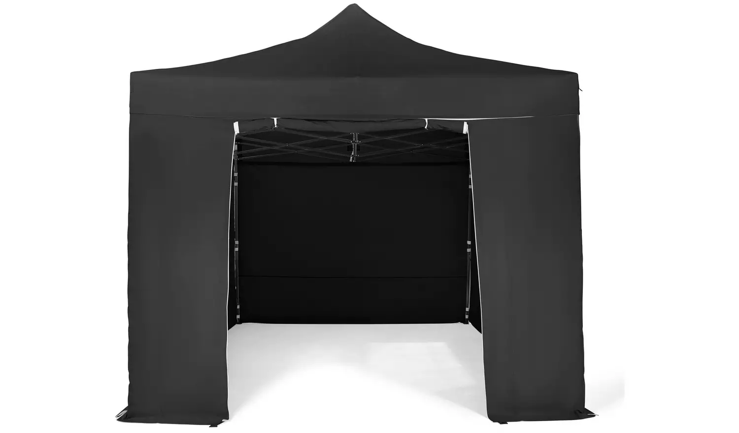 All Seasons 3mx4.5m Pop Up Garden Gazebo & Side Panels-Black