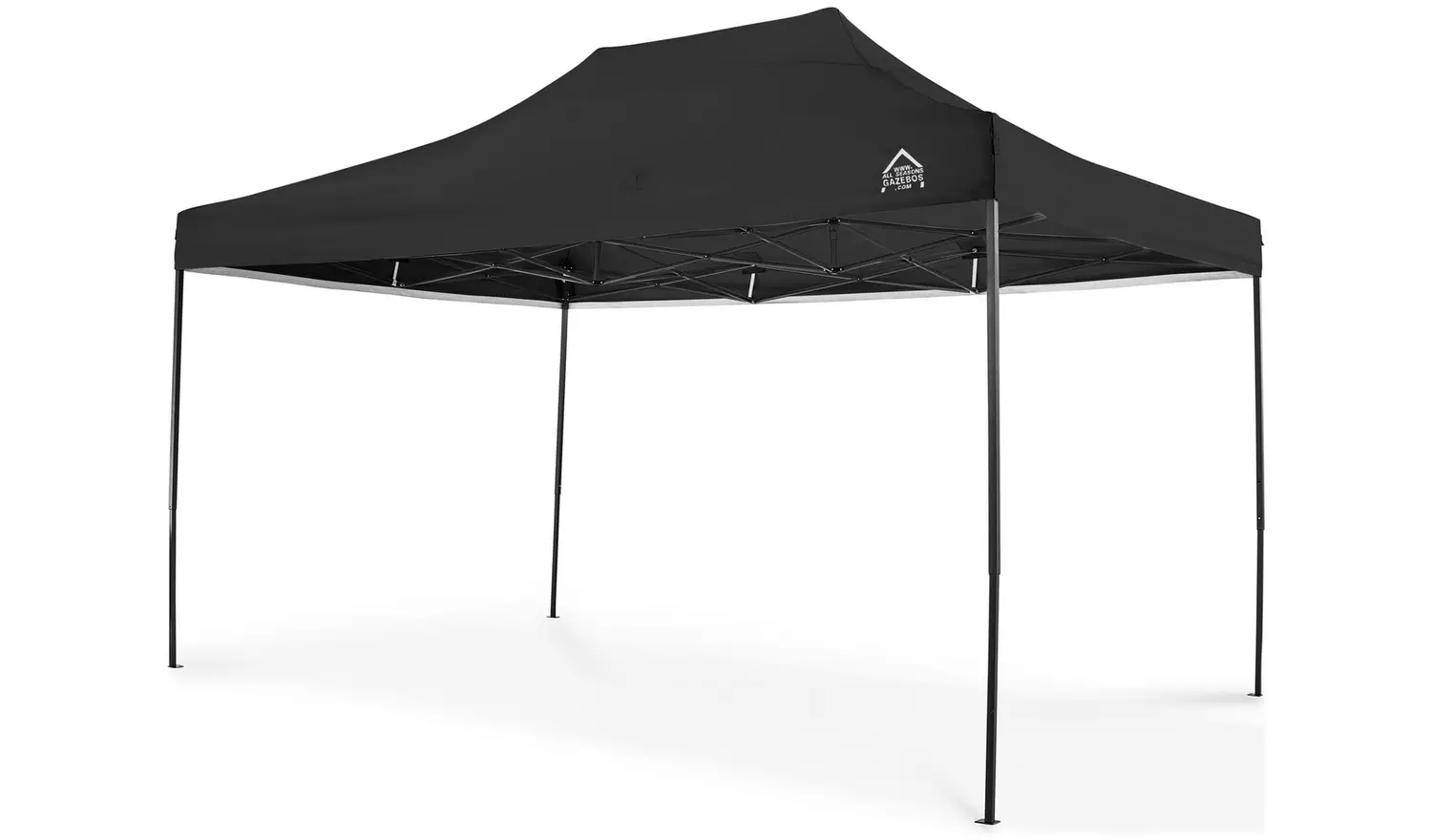 All Seasons 3mx4.5m Pop Up Garden Gazebo & Side Panels-Black